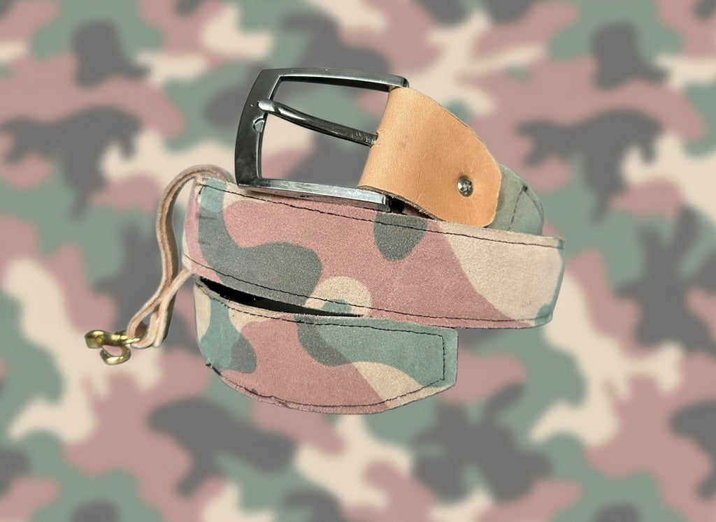 Wa-SA camo leatherbelt & Key holder (caramel)