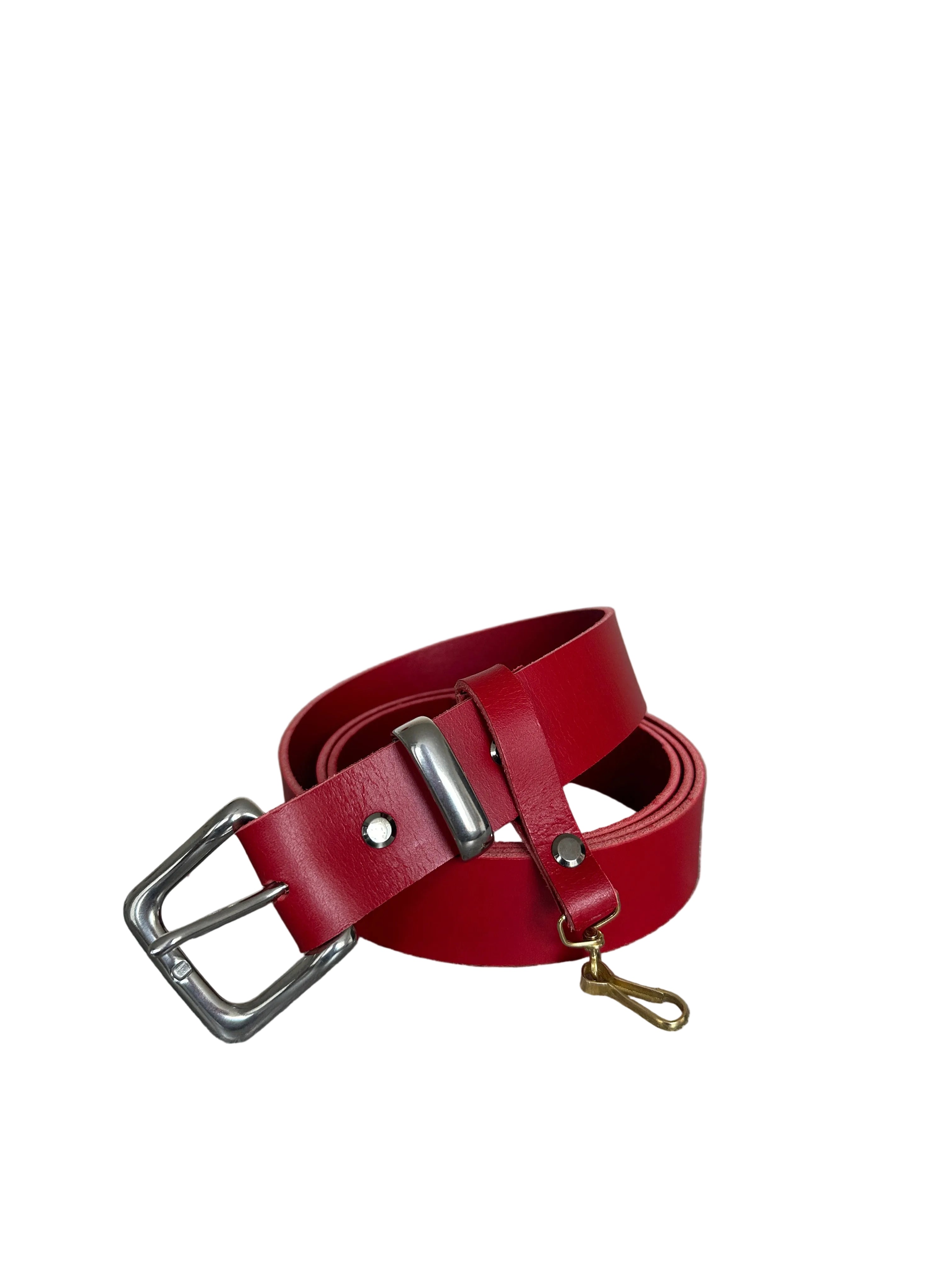 CHERRY RED LEATHER BELT