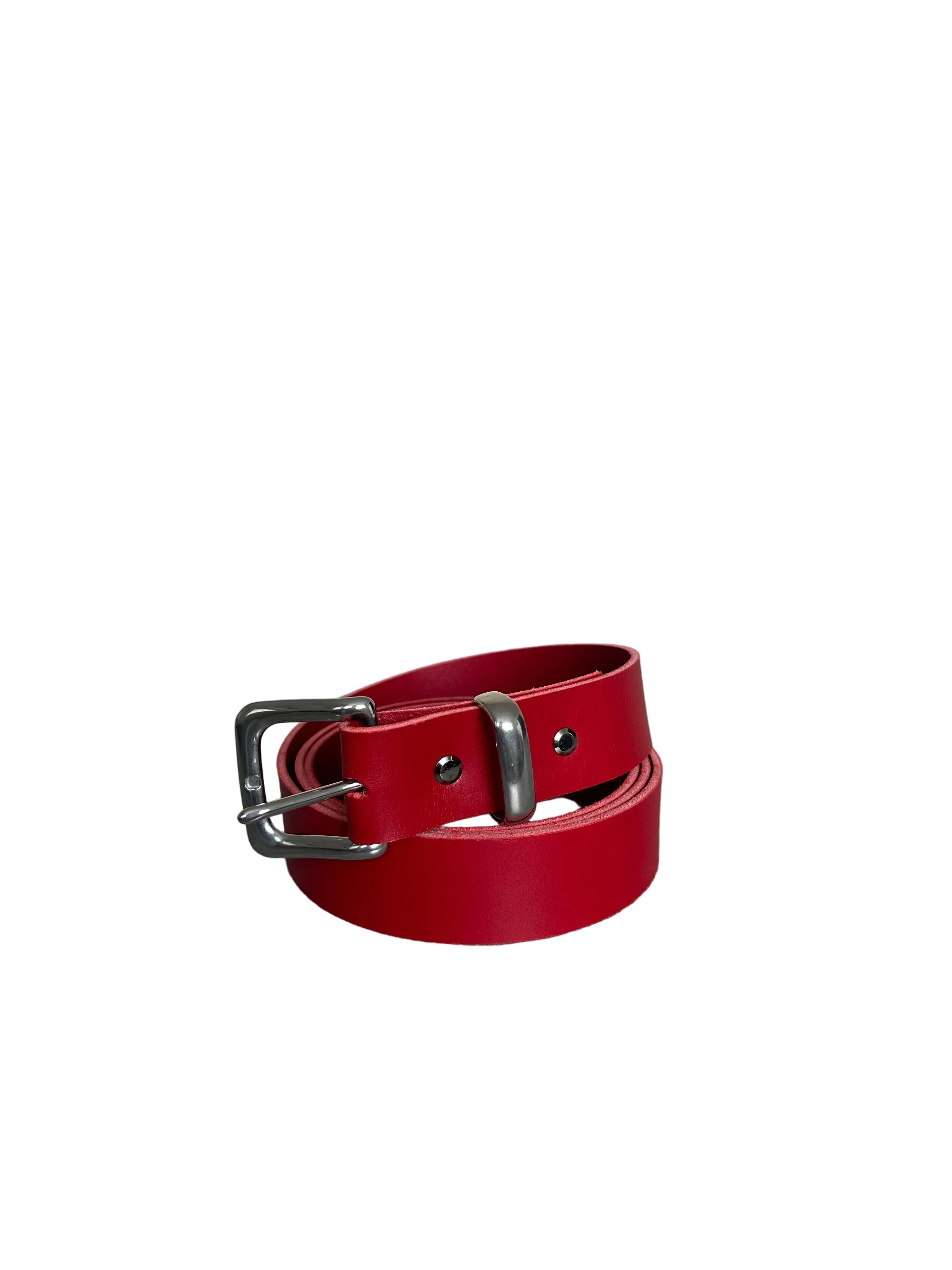 CHERRY RED LEATHER BELT
