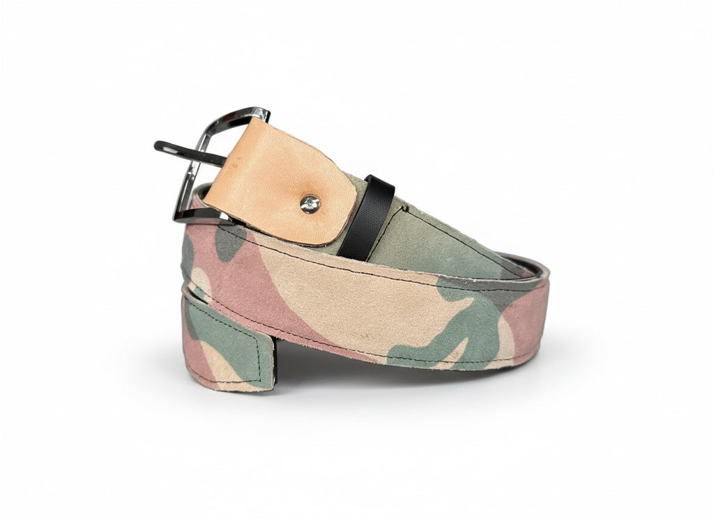 Wa-SA camo leatherbelt & Key holder (caramel)