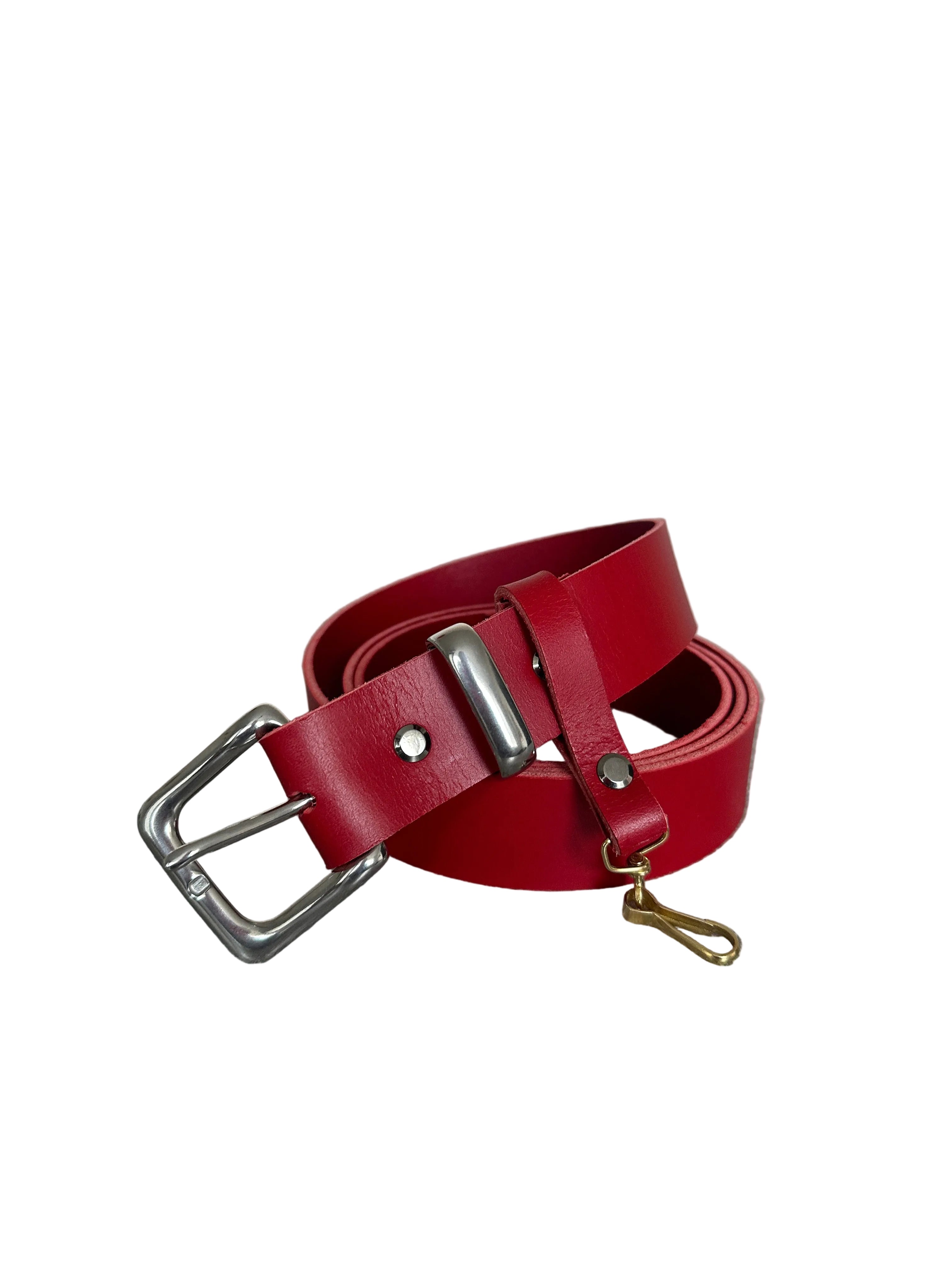 CHERRY RED LEATHER BELT