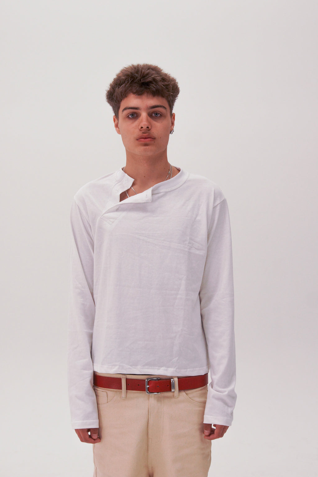 Assymetrical Henley longsleeve t-shirts