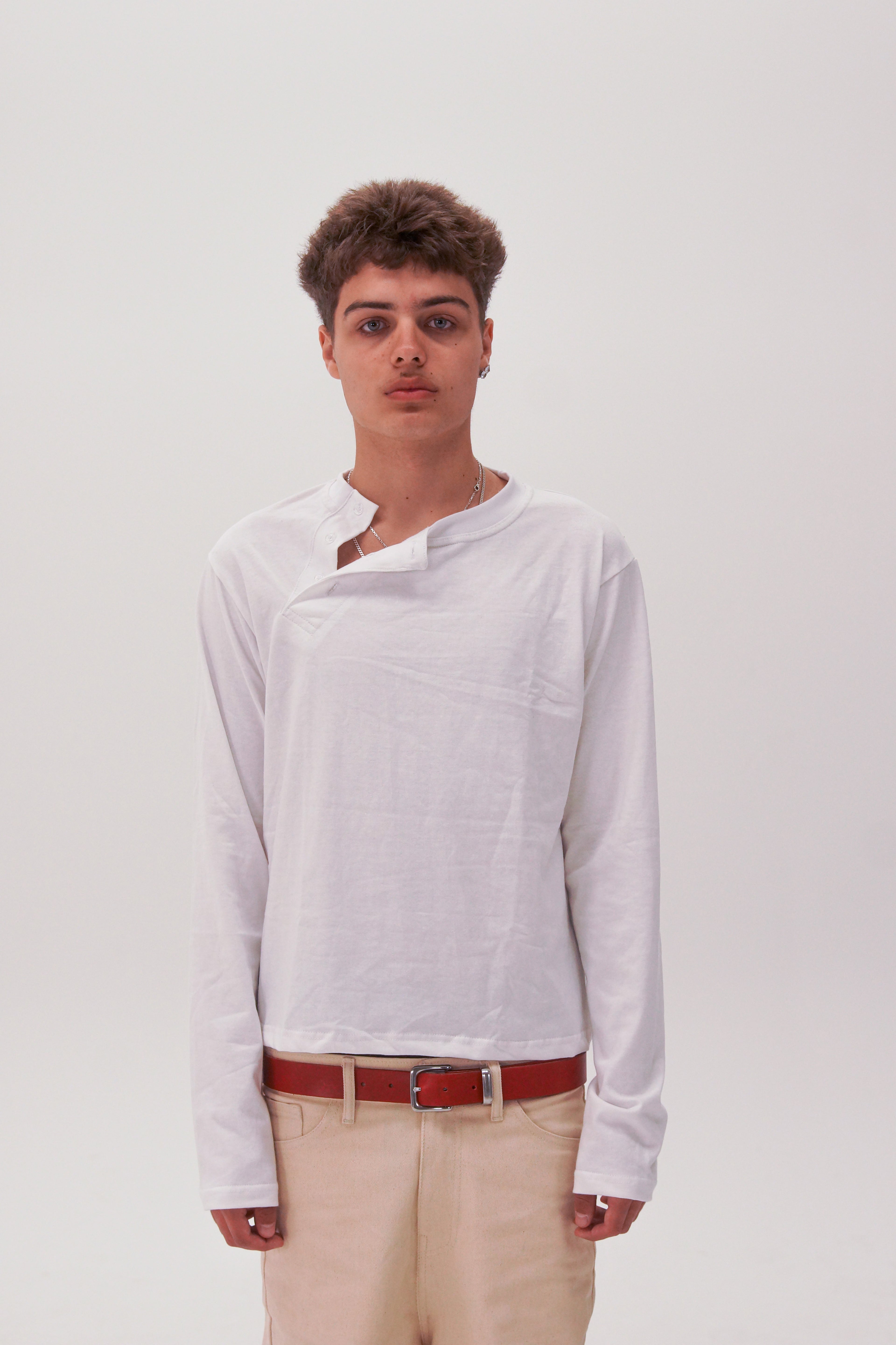 Assymetrical Henley longsleeve t-shirts